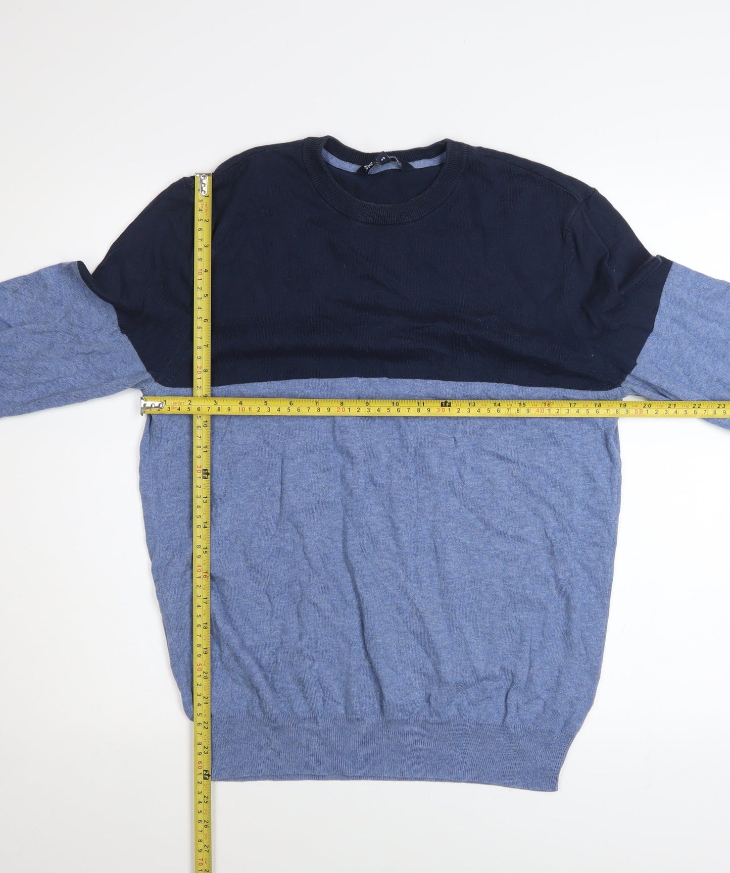 Crew Clothing Men’s Blue Cotton Pullover Jumper Size S