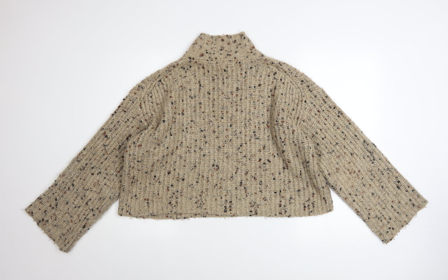 Next Women’s Beige Chunky Knit V-Neck Pullover Jumper Size M