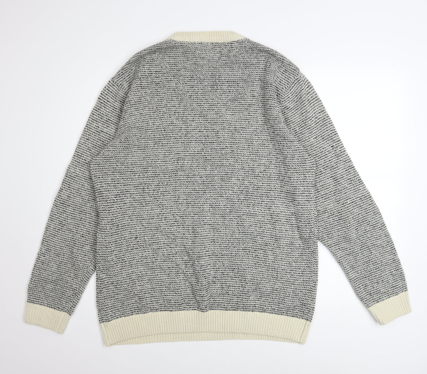 Next Men's Grey XL Crew Neck Wool Blend Pullover Jumper