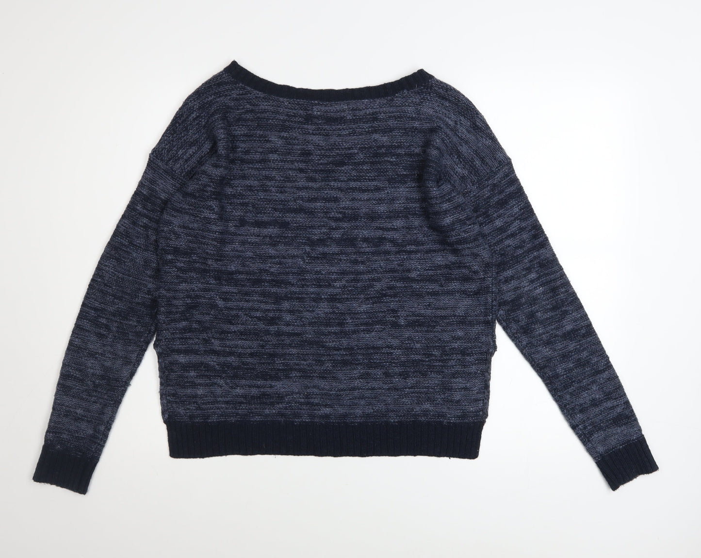 Gilly Hicks Womens Blue Cotton Blend Boat Neck Pullover Jumper XS