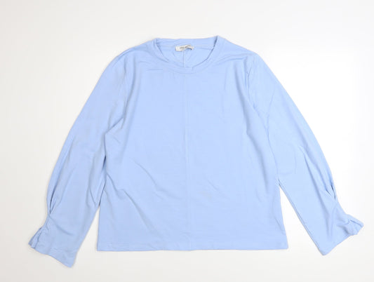 Great Plains Women Blue Pullover Sweatshirt Size 14 L Long Sleeve