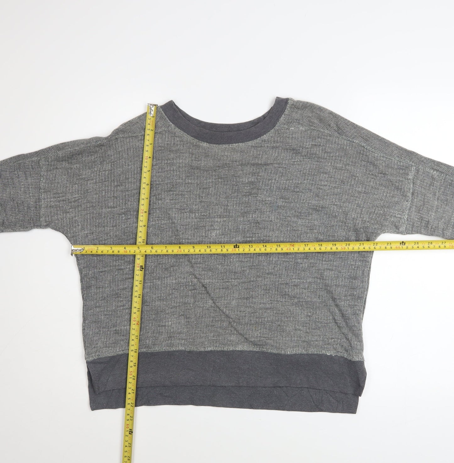 Zara Trafaluc Women Grey Cotton Blend Pullover Sweatshirt Size M