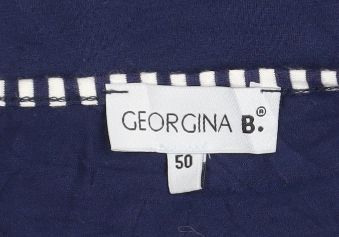Georgina B Women’s Blue Striped Relaxed Fit Plus Size T-Shirt