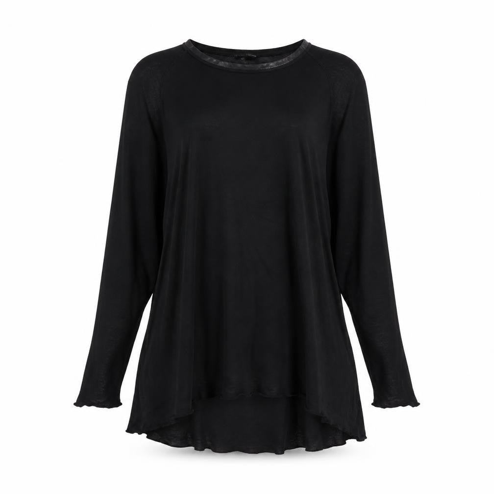 ZARA Women Black Long Sleeve Tunic Blouse Size S Viscose