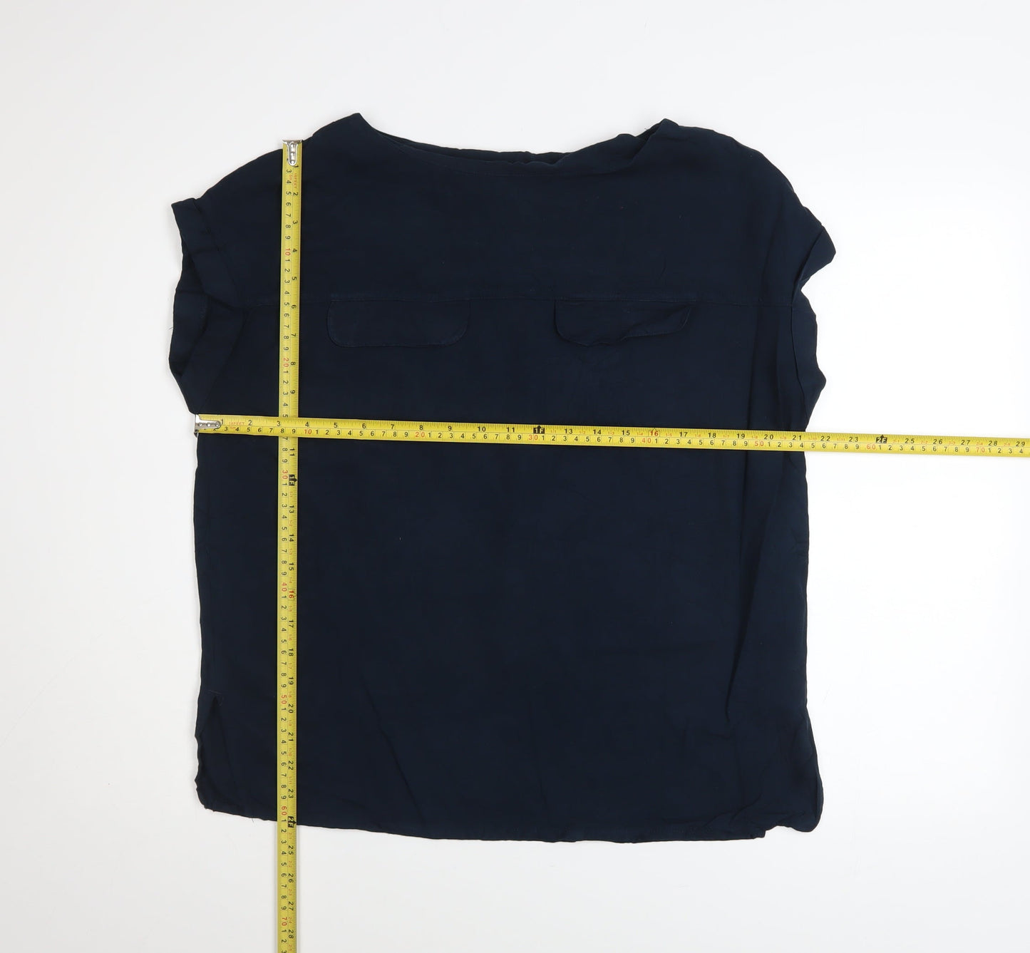 Next Women's Blue Short Sleeve Viscose Blouse Size 14