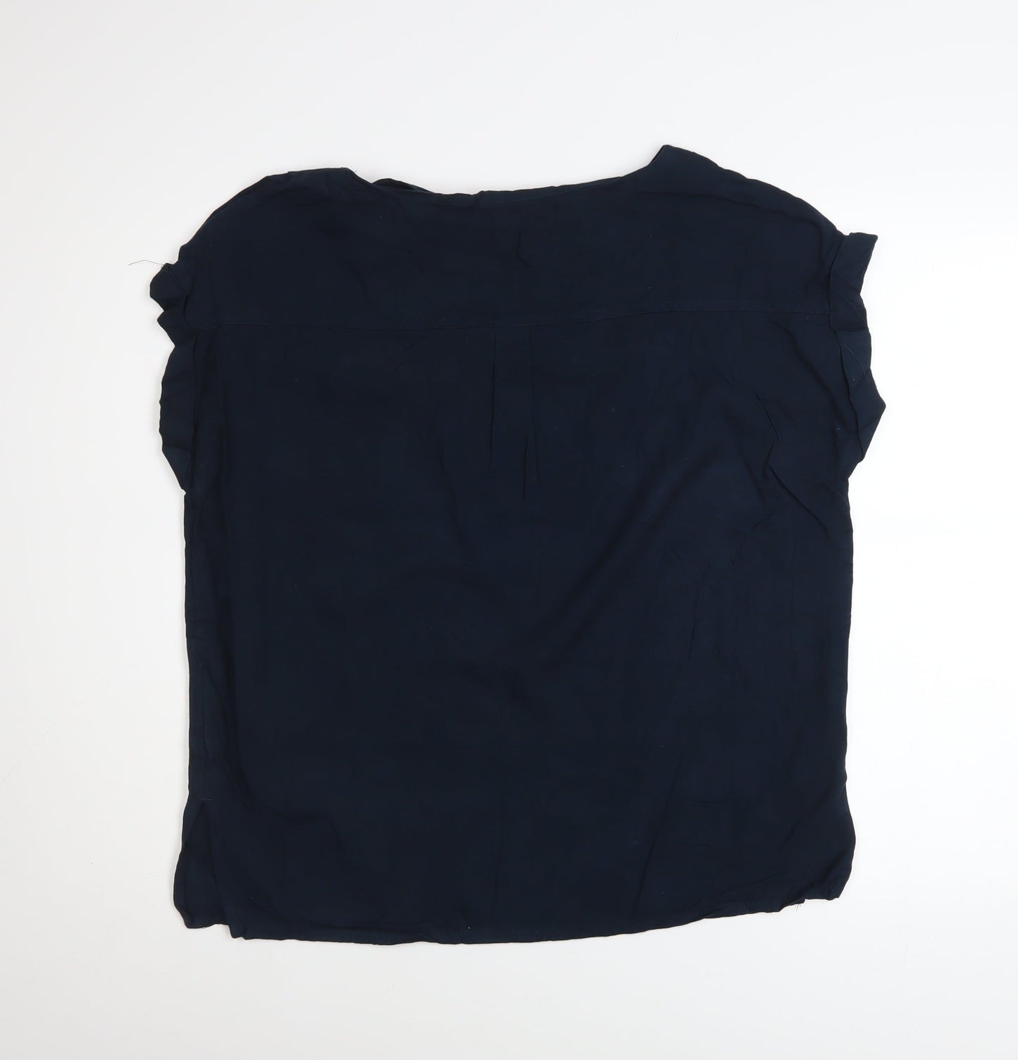Next Women's Blue Short Sleeve Viscose Blouse Size 14