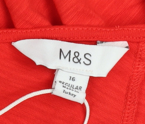 Marks and Spencer Women’s Red One Shoulder A-Line Dress Size 16