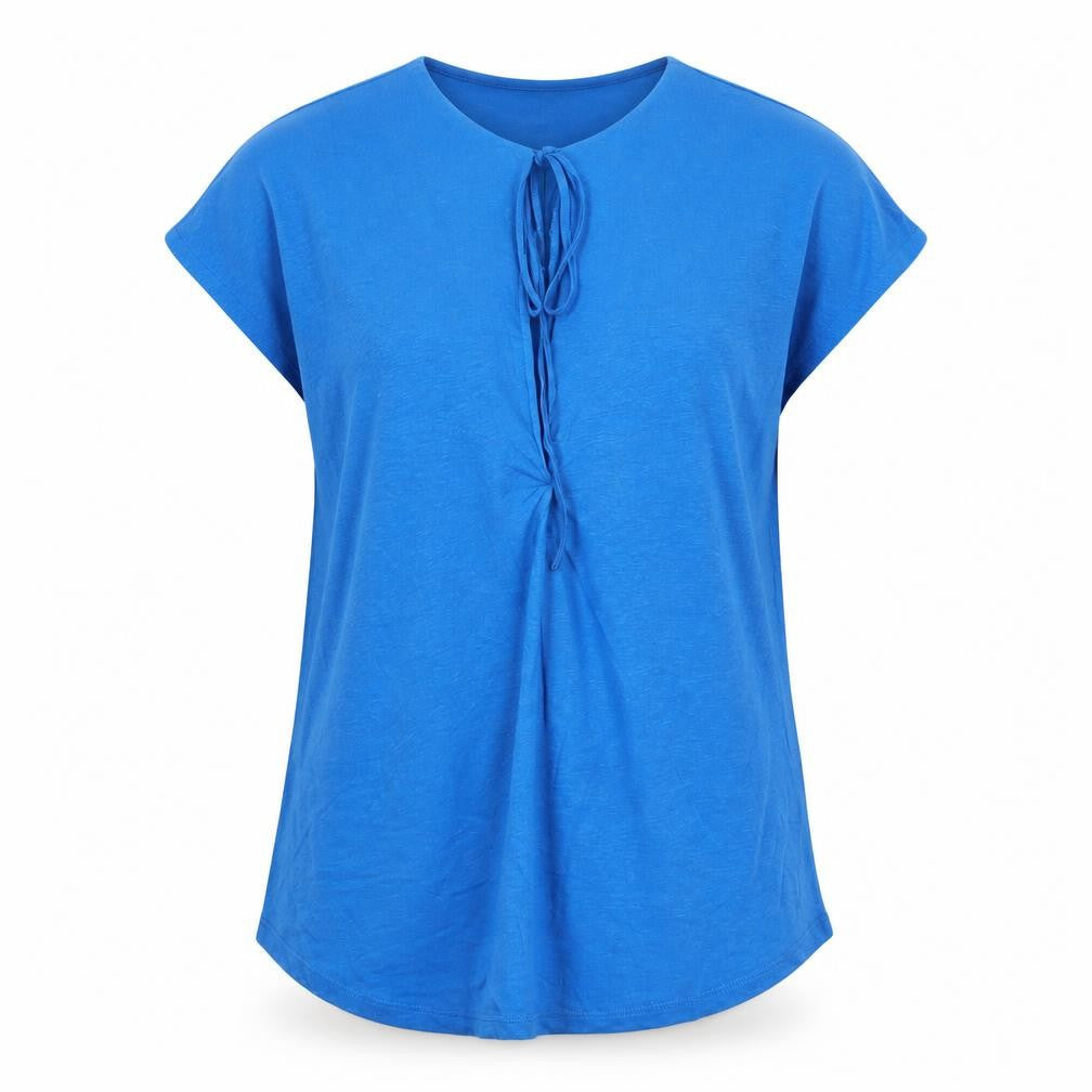 Marks and Spencer Women's Blue Linen Blend Tunic Blouse Size 8