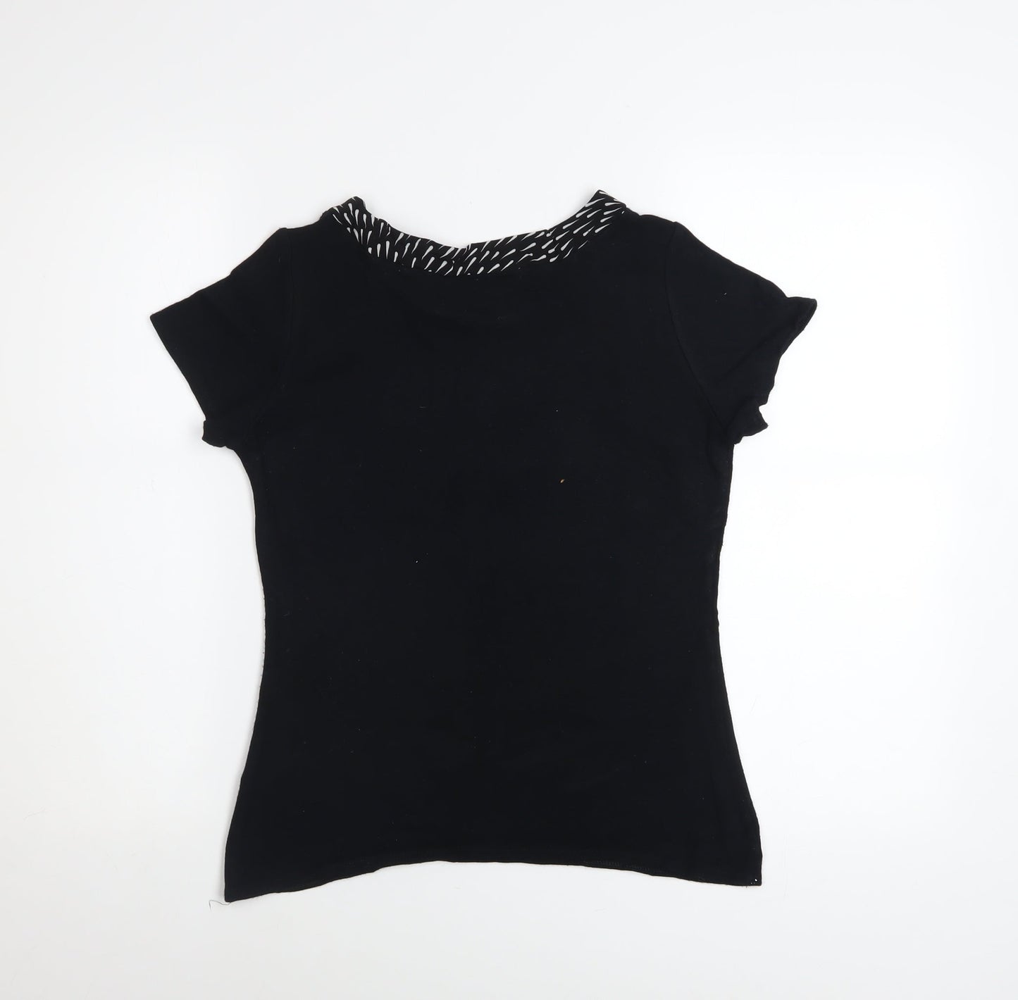 Berkertex Women Black Size 10 Short Sleeve Viscose Knit Top