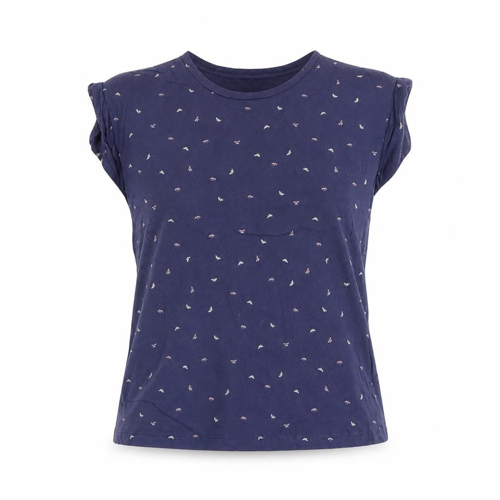 Hobbs NW3 Women’s Blue Printed Cotton Short Sleeve T-Shirt XS