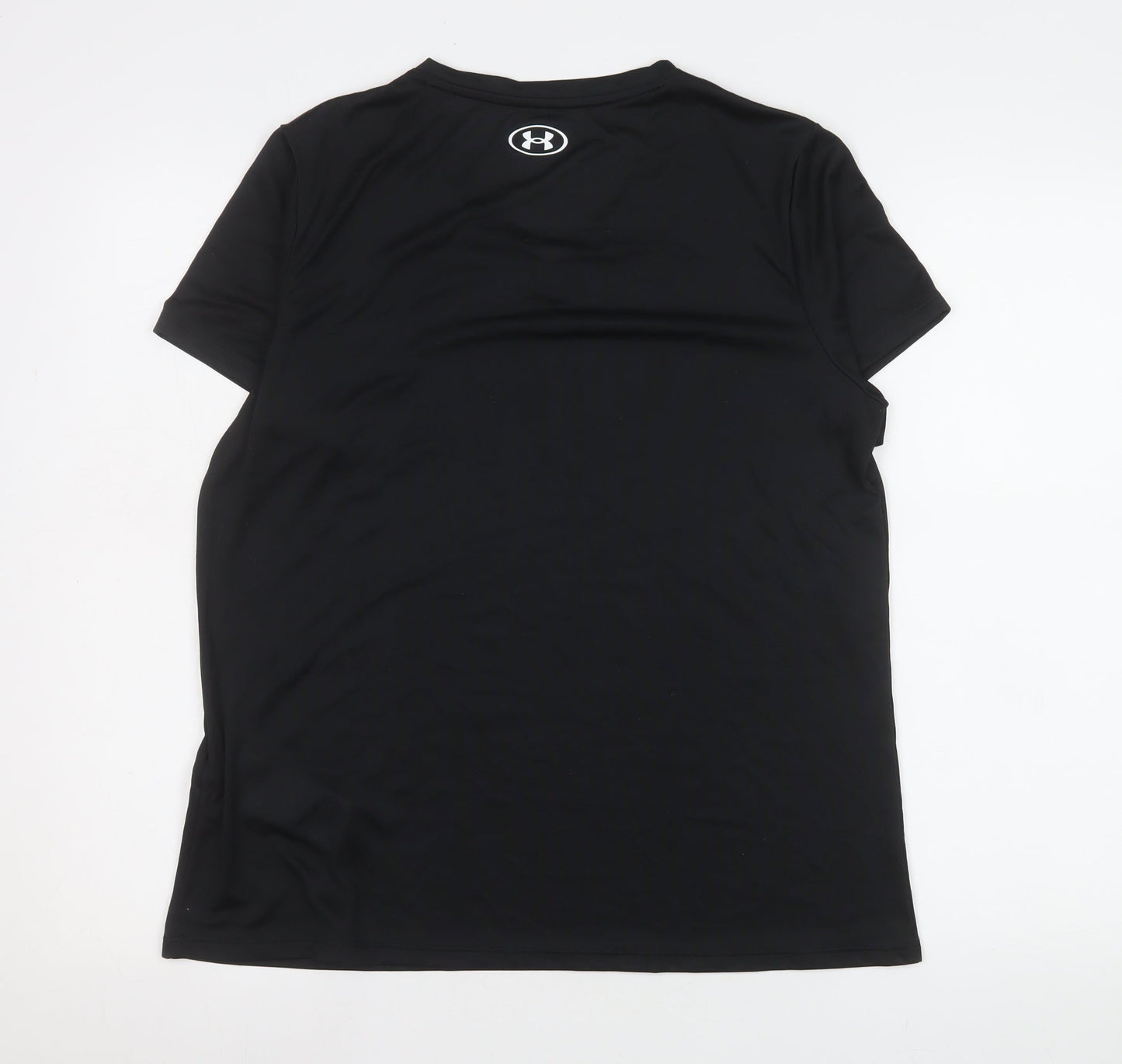Under Armour Womens Black V-Neck Relaxed Fit Active T-Shirt Size L