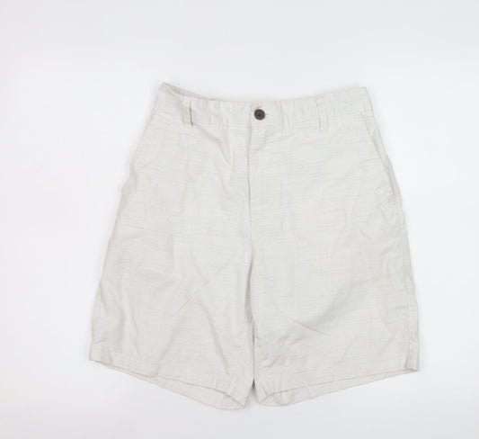 Guidly Men's Beige Chino Shorts Size L Cotton Striped Summer Casual