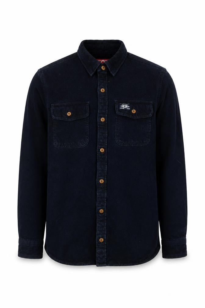 Superdry Men's Blue Cotton Corduroy Button-Up Shirt Size S