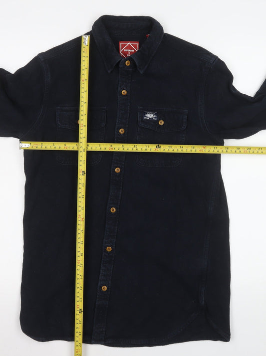 Superdry Men's Blue Cotton Corduroy Button-Up Shirt Size S