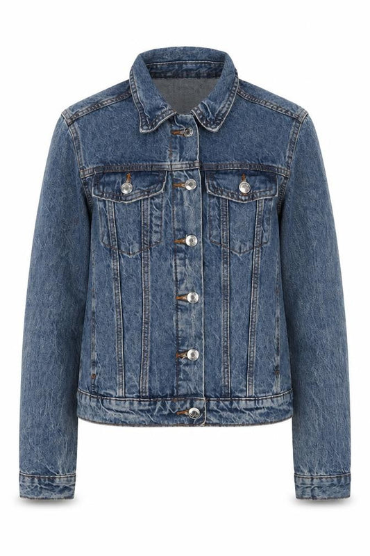 Denim Co. Women's Blue Cotton Basic Jacket Size 4