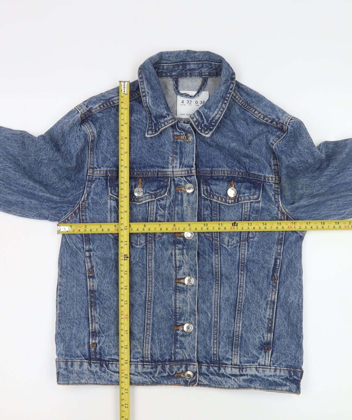 Denim Co. Women's Blue Cotton Basic Jacket Size 4