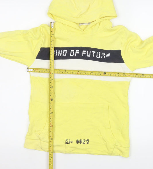 Sfera Boys Yellow Hoodie 9 Years Pullover Colourblock Graphic Sweatshirt