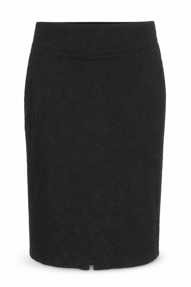 L.K. Bennett Women Black Wool Pencil Skirt Size 14 Knee Length