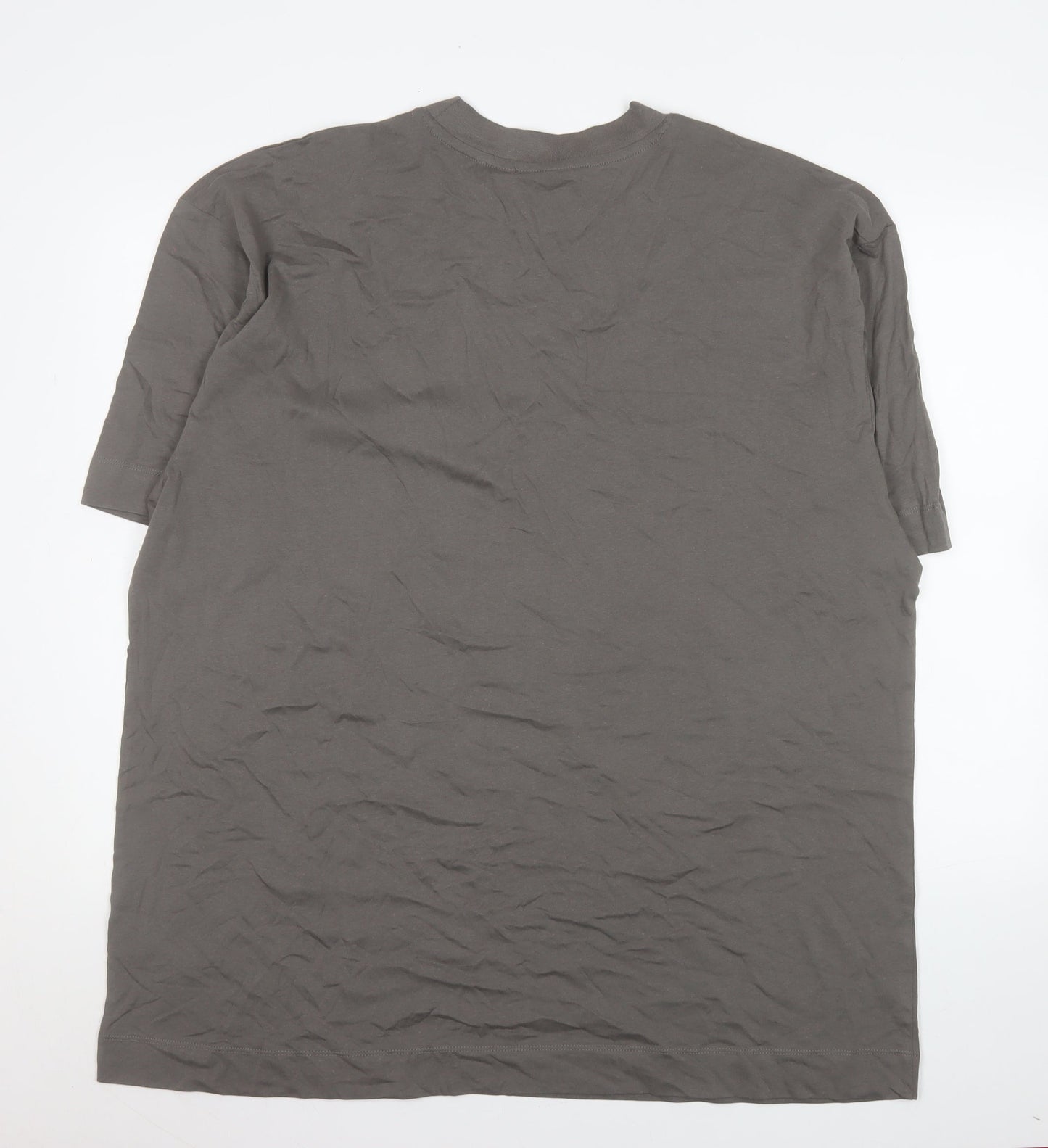 Collusion Men's Grey 4XL Crew Neck Short Sleeve Cotton T-Shirt