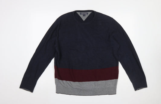 Tommy Hilfiger Men's Multicoloured Cotton Crew Neck Jumper L