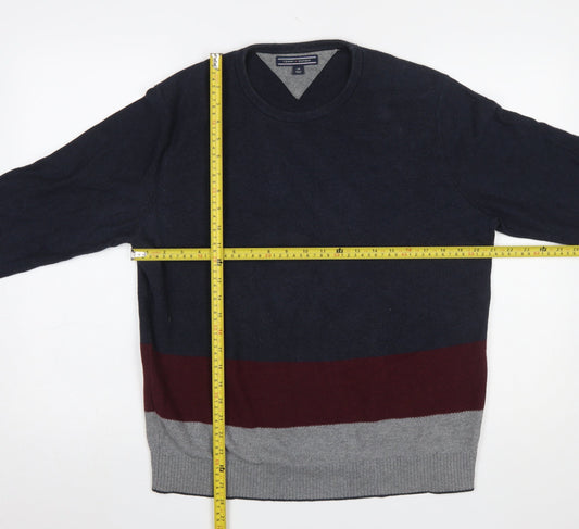 Tommy Hilfiger Men's Multicoloured Cotton Crew Neck Jumper L