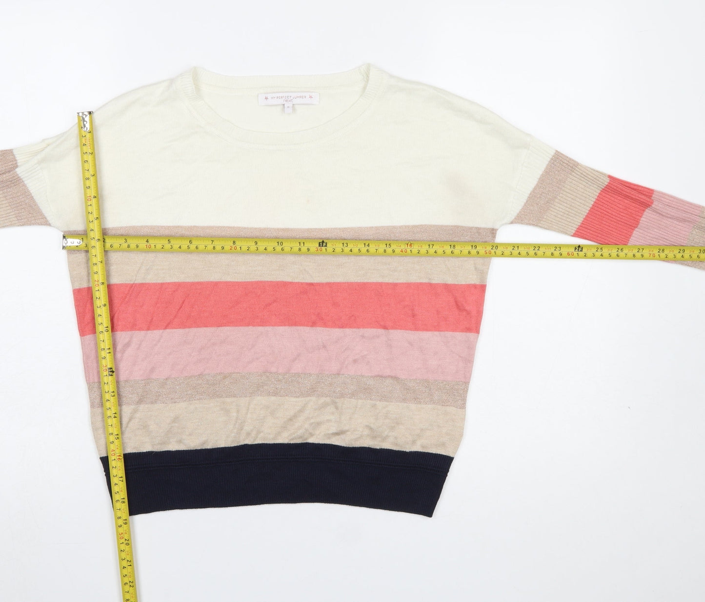 Next Women’s Multicoloured Striped Crew Neck Jumper Size 6