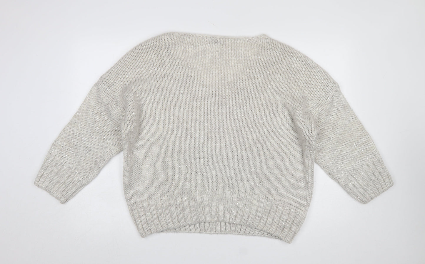 Alessia Pacini Women’s Ivory V-Neck Chunky Knit Jumper S