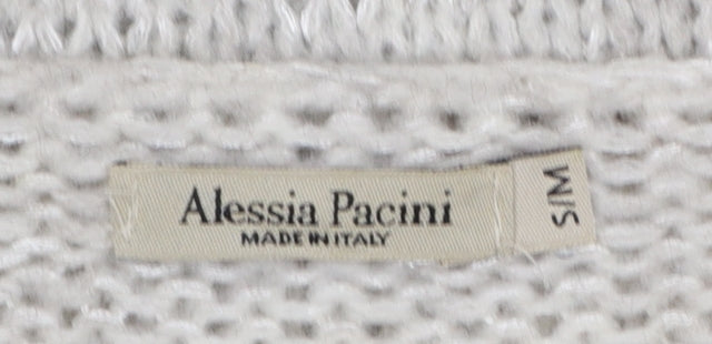 Alessia Pacini Women’s Ivory V-Neck Chunky Knit Jumper S