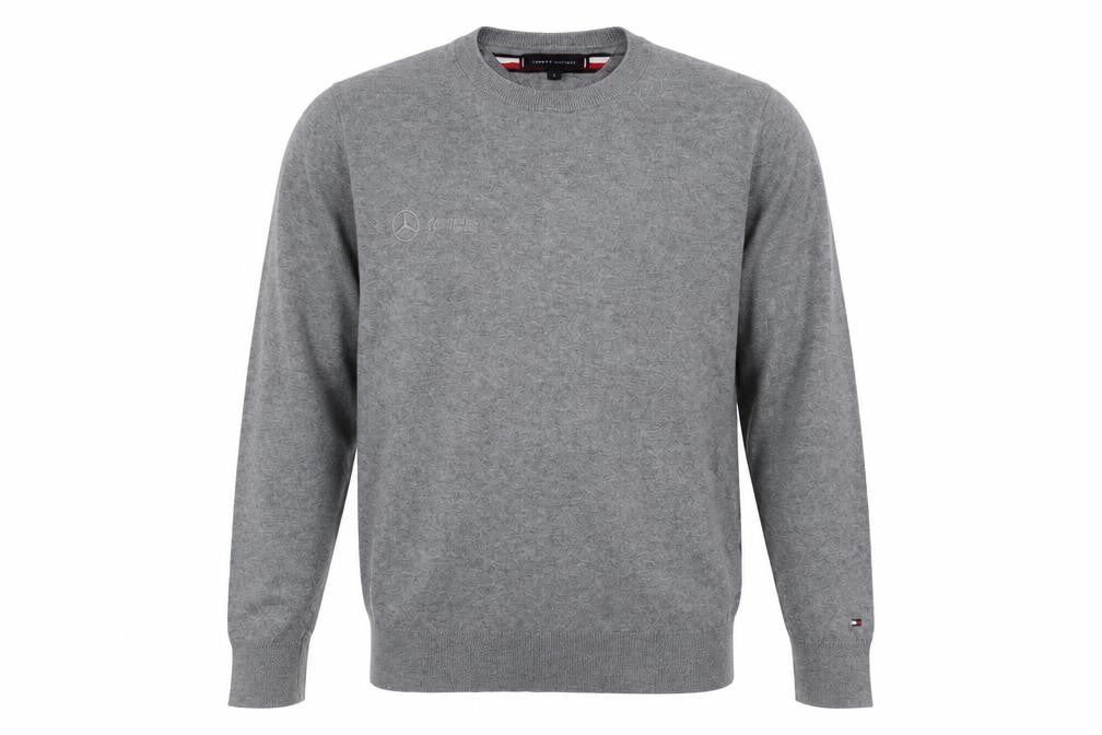 Tommy Hilfiger Men's Grey Cotton Wool Crew Neck Jumper Size S