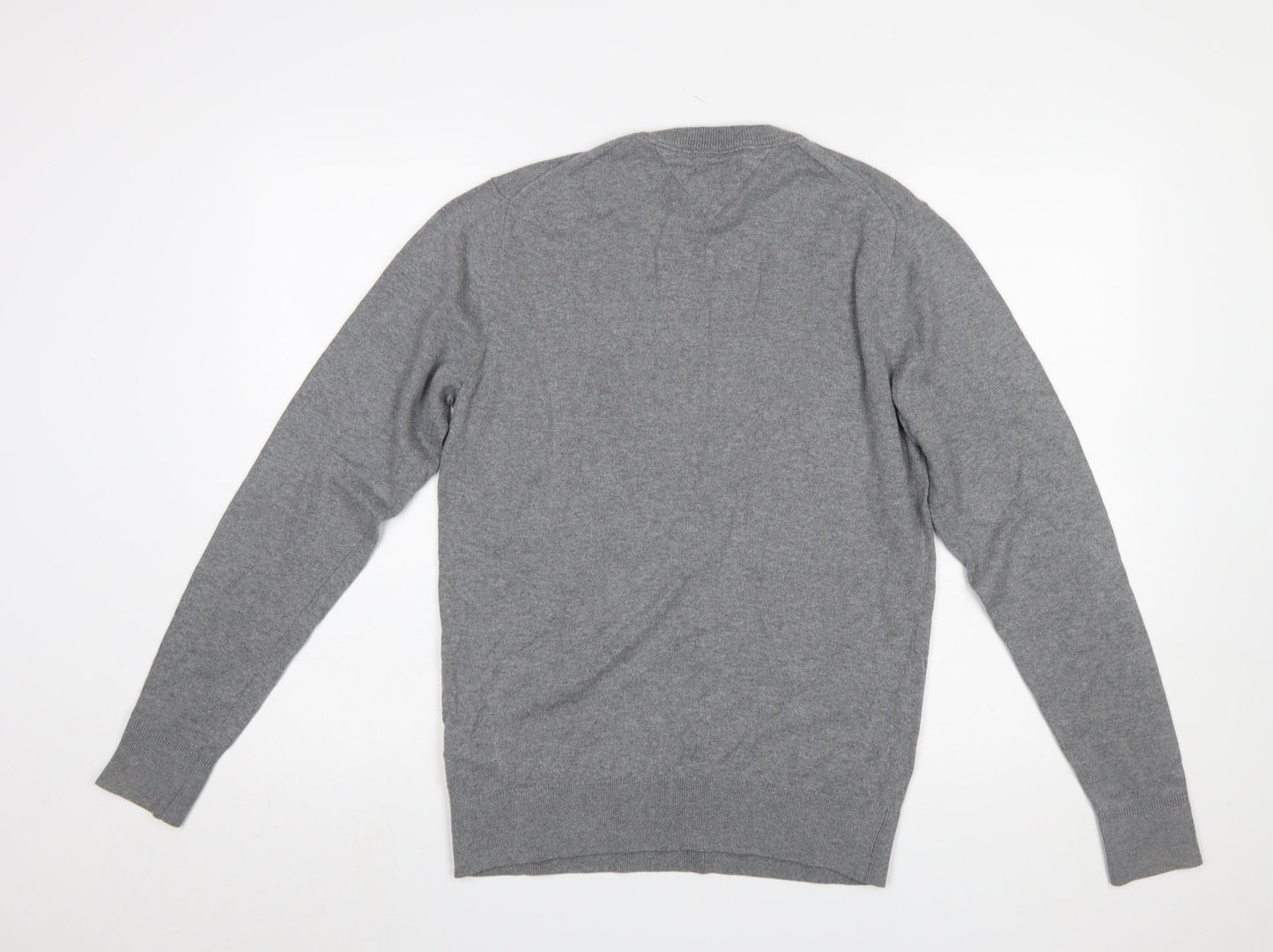 Tommy Hilfiger Men's Grey Cotton Wool Crew Neck Jumper Size S