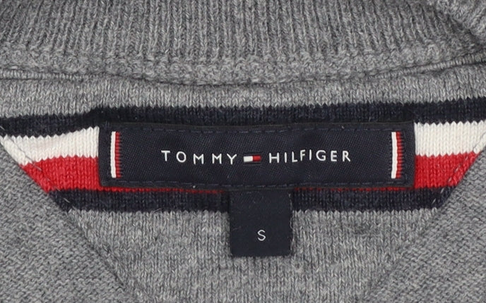 Tommy Hilfiger Men's Grey Cotton Wool Crew Neck Jumper Size S