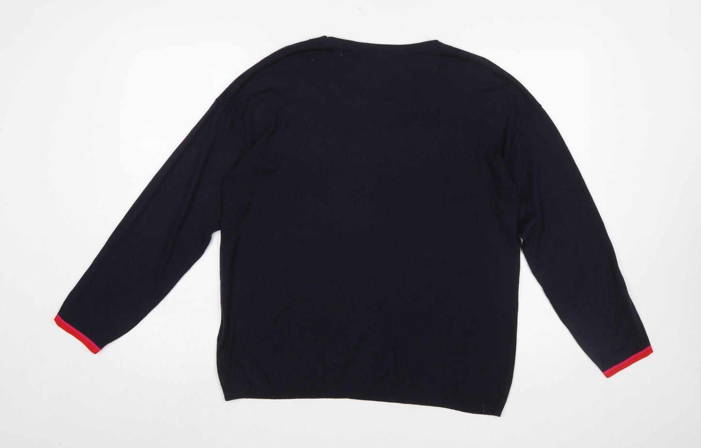 Next Women Petite Navy LOVE Jumper Size 14P Crew Neck Pullover
