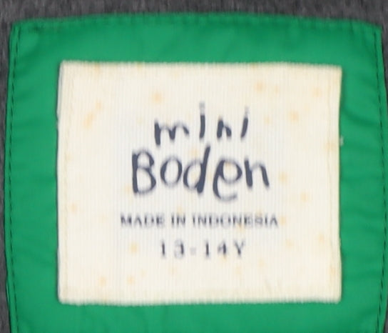 Mini Boden Boys Green Hooded Puffer Jacket 13-14 Years Winter Coat