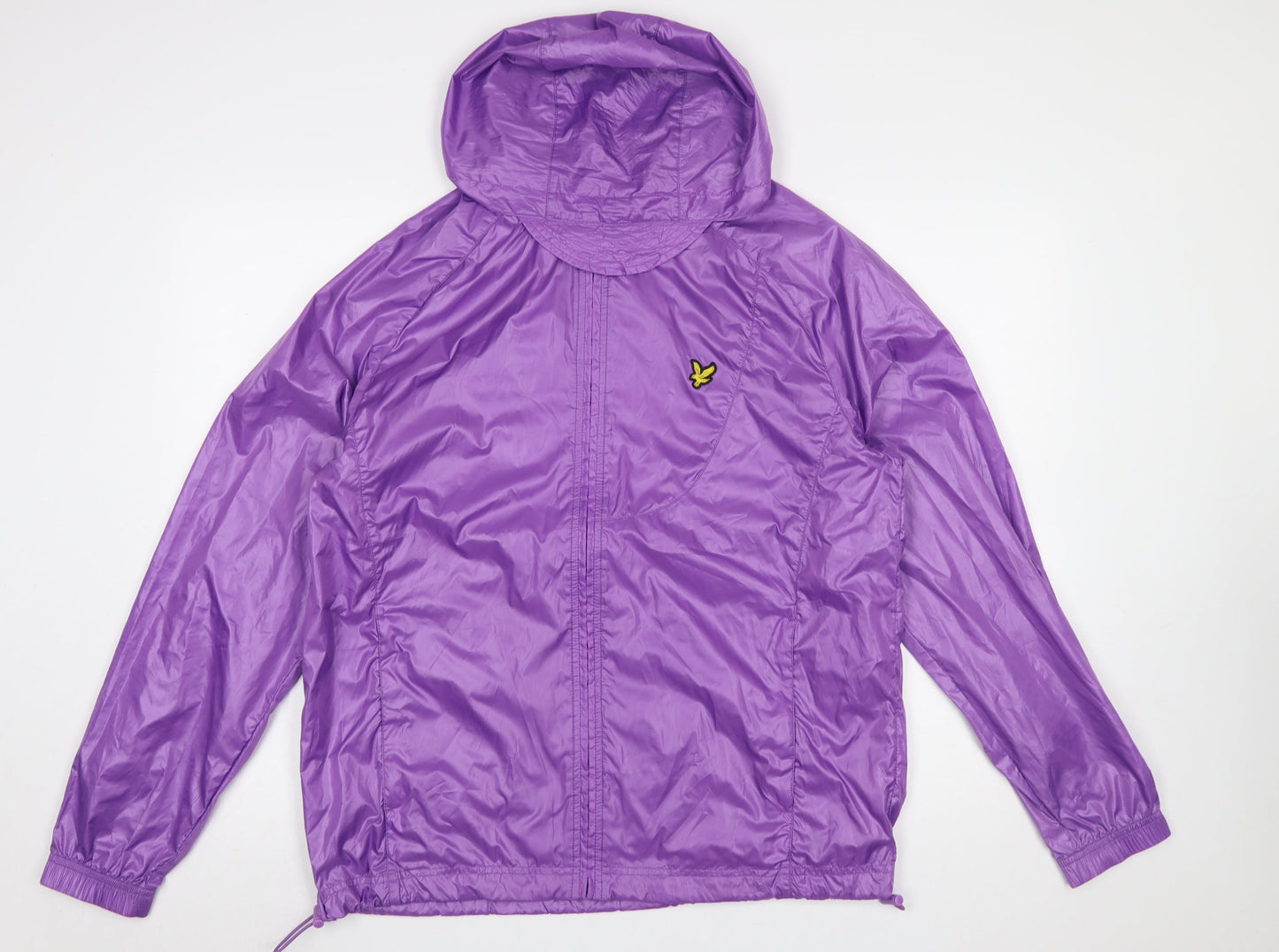 Lyle & Scott Men's Purple Hooded Windbreaker Jacket Size M