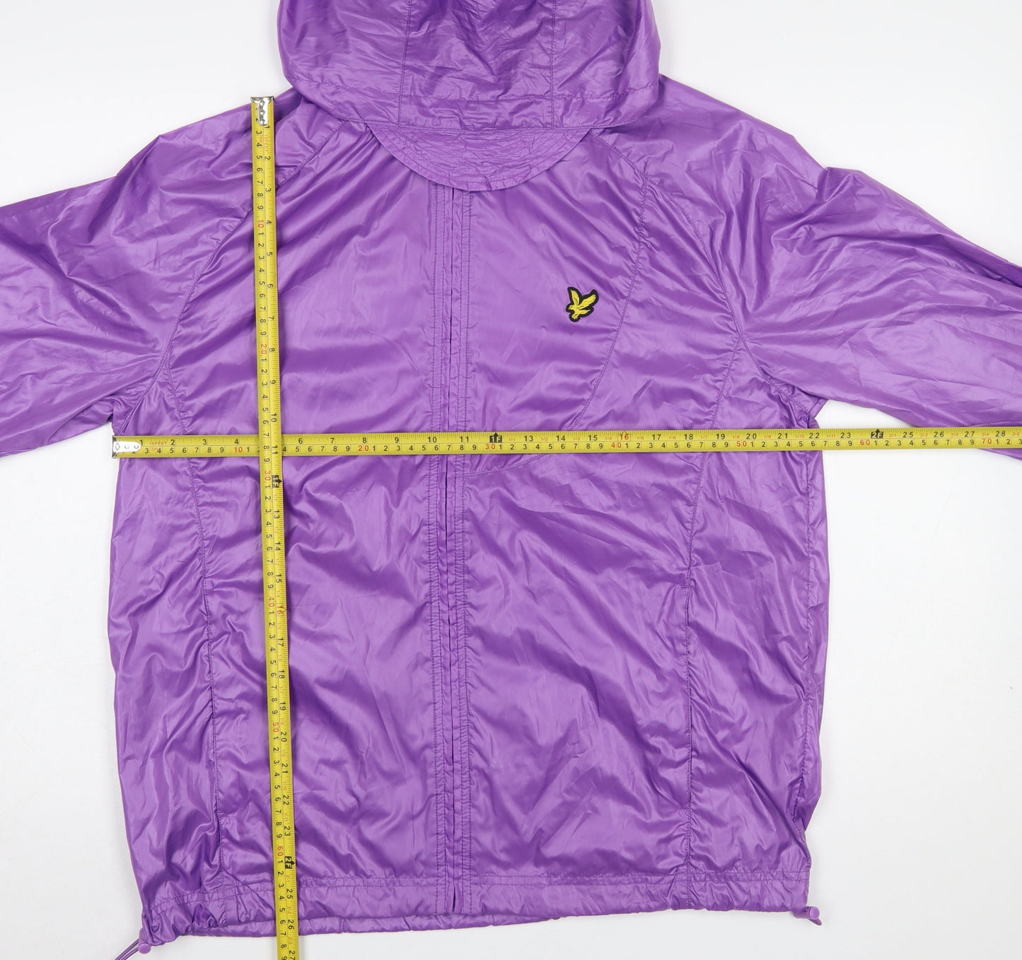 Lyle & Scott Men's Purple Hooded Windbreaker Jacket Size M