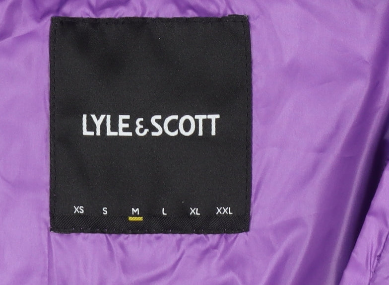 Lyle & Scott Men's Purple Hooded Windbreaker Jacket Size M