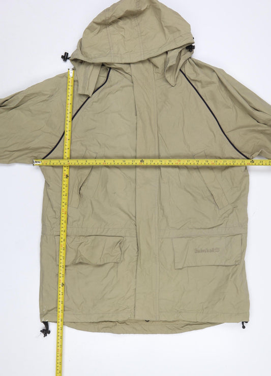 Timberland Men’s Beige Hooded Parka Jacket M Weathergear Full Zip