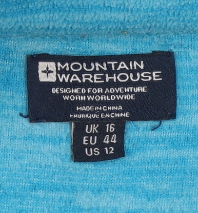 Mountain Warehouse Womens Blue Fleece Pullover UK 16 1/2 Zip Sweatshirt