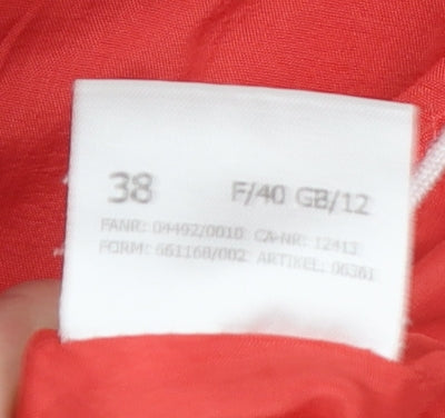 Basler Women Red Mid-Length Rain Jacket Size 12 Water Resistant