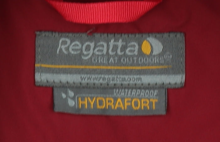 Regatta Women's Red Waterproof Hooded Rain Jacket Size 16