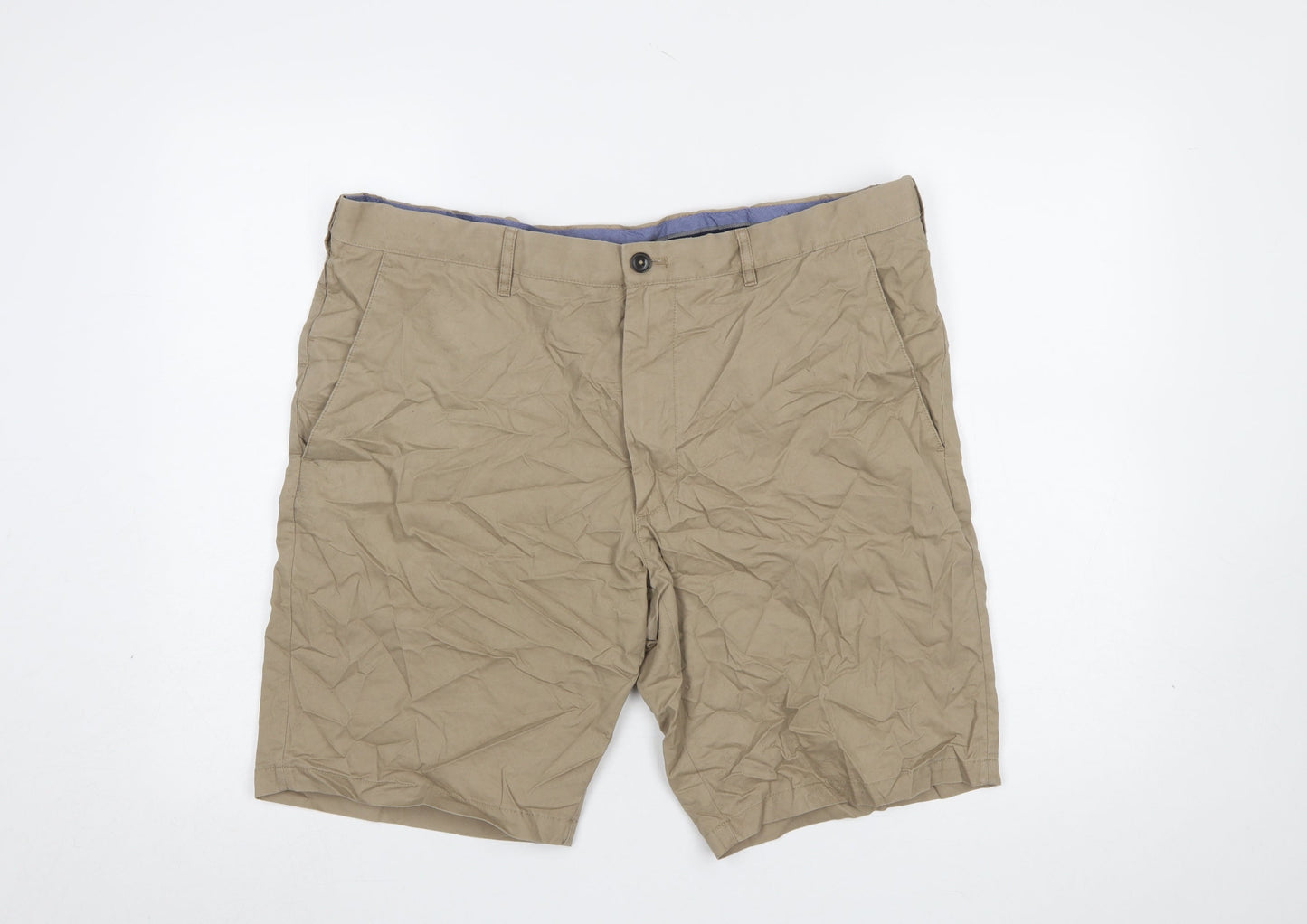 Marks and Spencer Men's Beige Chino Shorts Size 38 Regular Fit