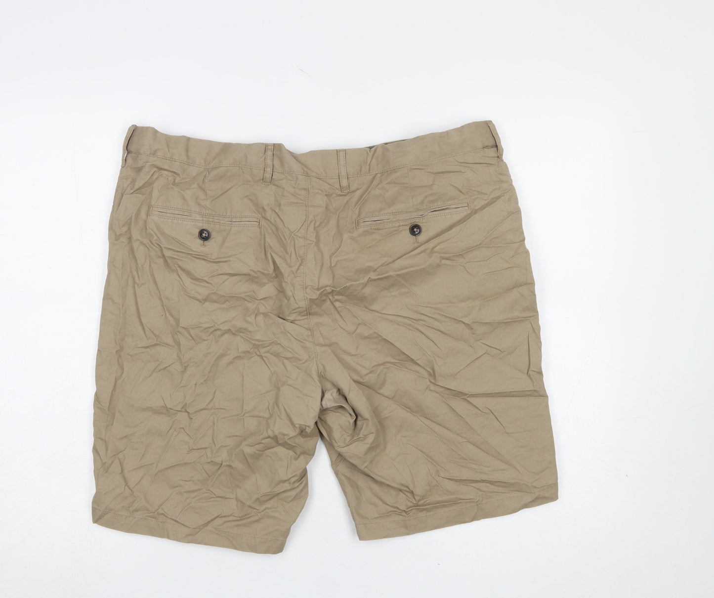 Marks and Spencer Men's Beige Chino Shorts Size 38 Regular Fit