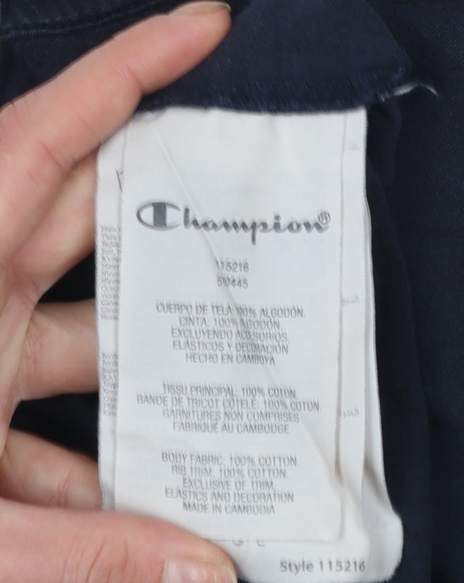 Champion Women's Blue 2XL Basic Cotton Logo T-Shirt