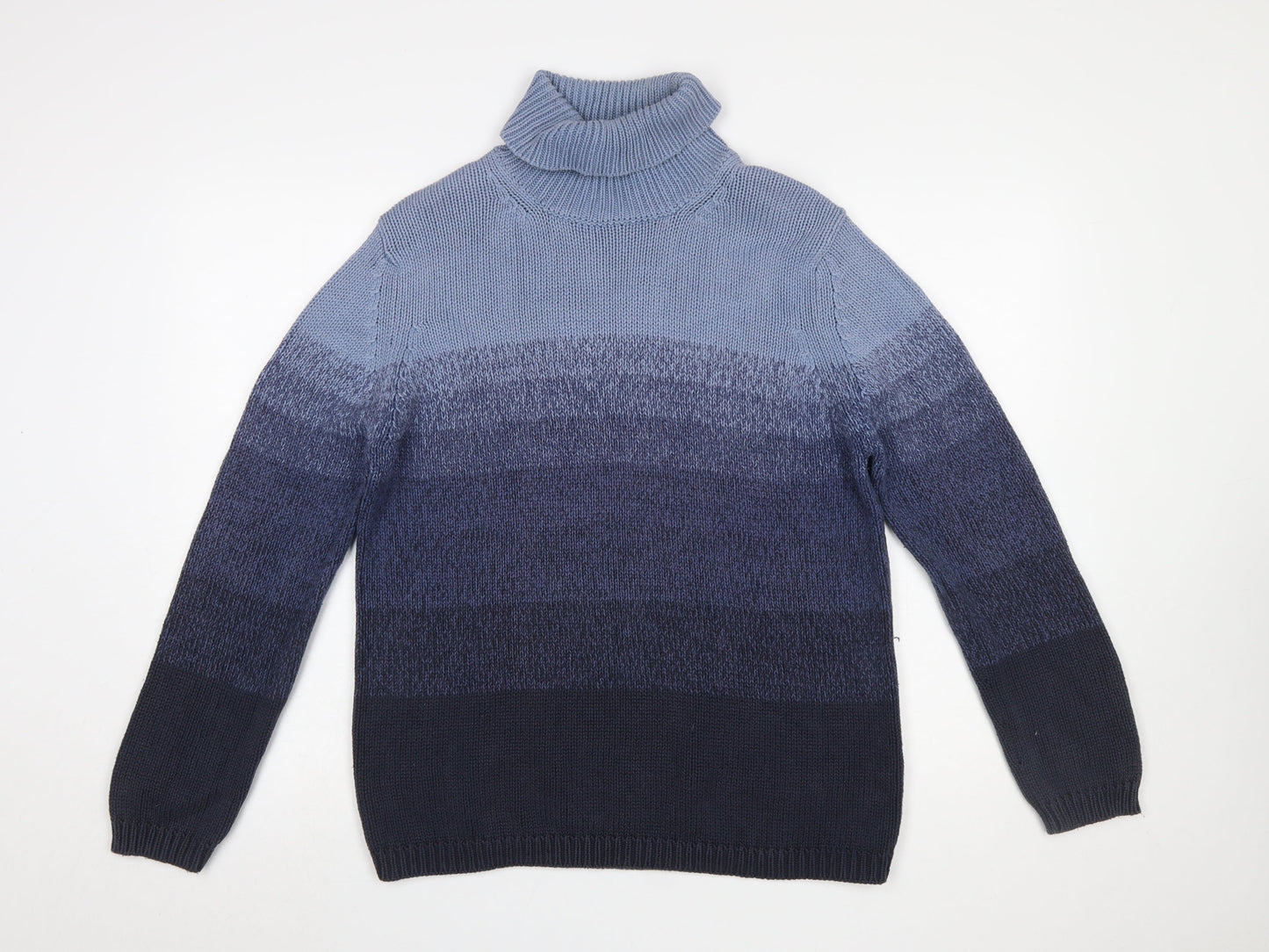 Marks and Spencer Women Blue Roll Neck Chunky Knit Jumper Size 14