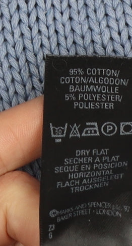 Marks and Spencer Women Blue Roll Neck Chunky Knit Jumper Size 14