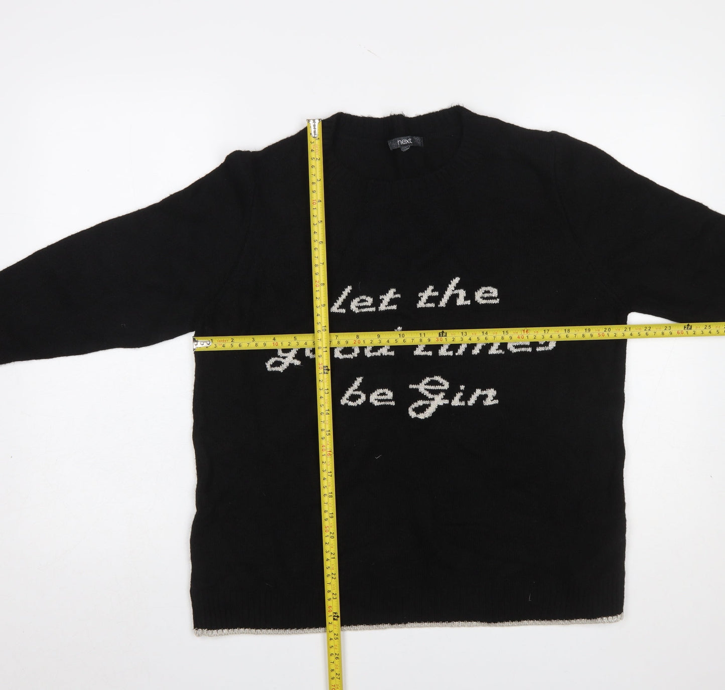 Next Women’s Black Funny Slogan Pullover Jumper Size 18