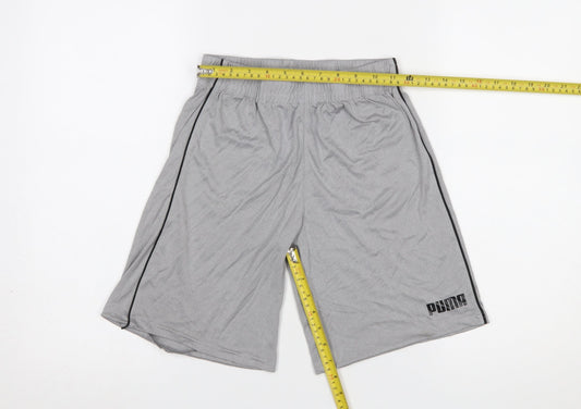 Puma Boys Grey 10-12 Years Athletic Jersey Sports Shorts