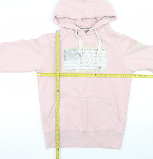 California Citywear Women's Pink Pullover Hoodie Size S with Logo Design