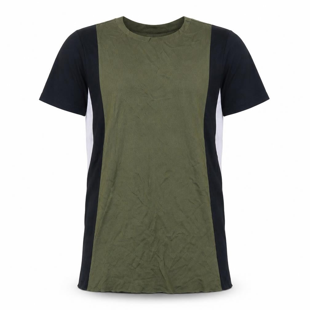 Zara Mens Trafaluc Green Black Colourblock Crew Neck T-Shirt S