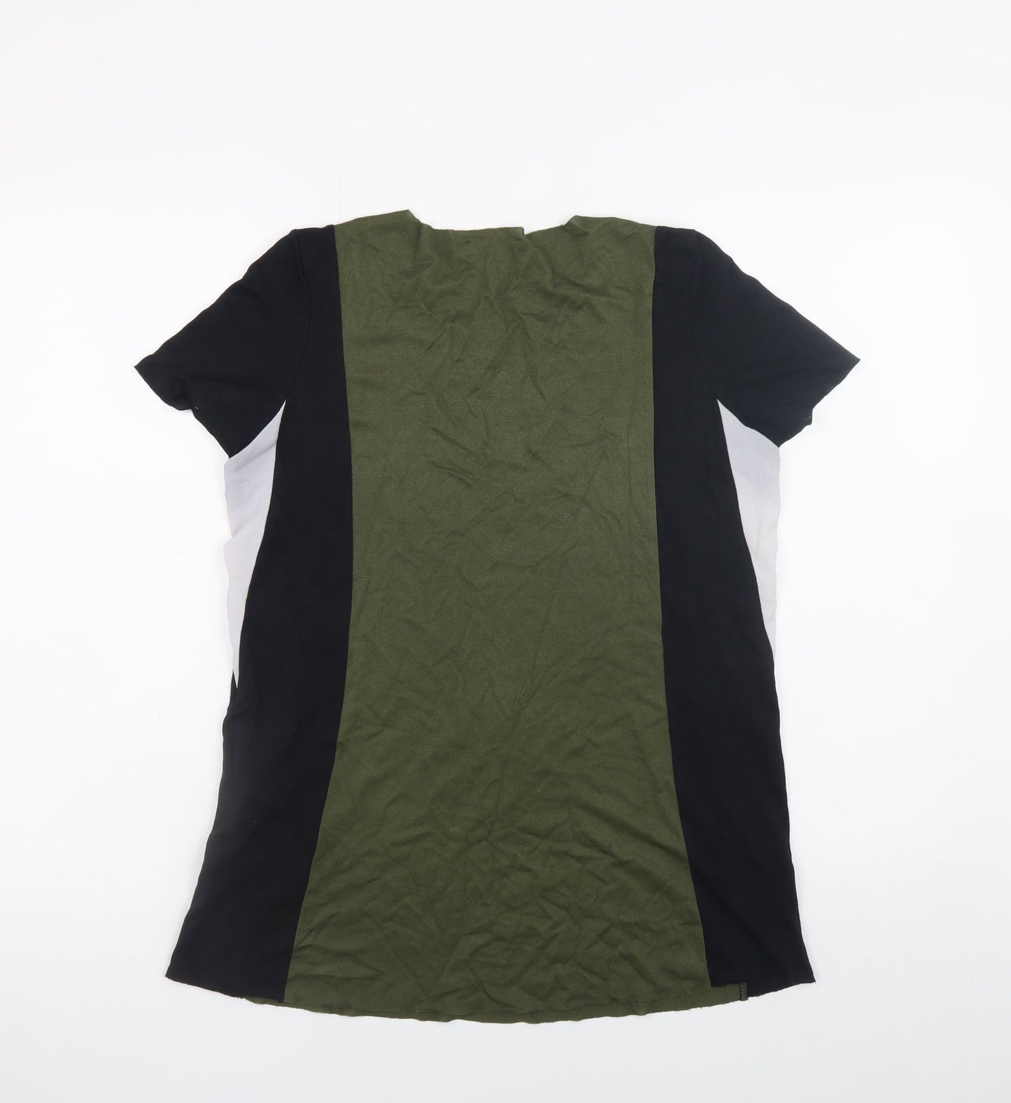 Zara Trafaluc Unisex Green Black Colourblock Crew Neck T-Shirt S